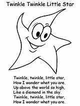 Twinkle Star Little Coloring Pages Rhymes Nursery Stars Rhyme Printable Preschool Activities Clipart Dividers Print Songs Gif Kids Crafts Cliparts sketch template