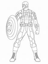 Captain America Coloring Pages Soldier Winter Easy Kids Template Children Print Boys Sketch Heroes Super sketch template