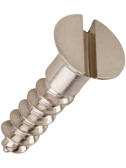 8 X 3 4 Inch Brass Flat Head Slotted Wood Screws 25 Pack In Satin