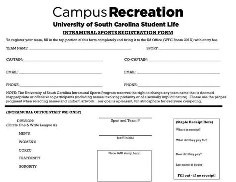 youth sports registration form template collection