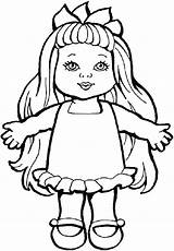 Doll Drawing Coloring Pages Baby Dolls Toy Printable Toys Bratz Barbie Action Figure Chica Colouring Christmas Rag Paper Print Line sketch template