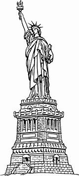 Liberty Statue Clipart Coloring Pages Clip Drawing Large Cliparts Printable Cartoon Torch Outline Kids Famous Buildings Vector Template Transparent Silhouette sketch template