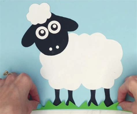 easy pom pom sheep craft  template