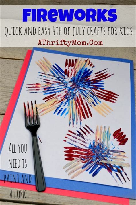 fireworks painted   fork quick  easy craft