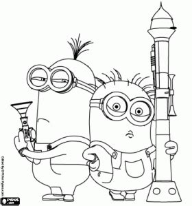 minions armed    despicable   coloring page minions