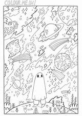 Pages Colouring Sad Coloring Ghost Space Club Themed Kids Tumblr Magical So Straight Mental Health sketch template
