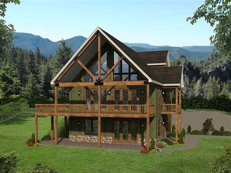 building   sloping lot mountain home plans  mountain house plans