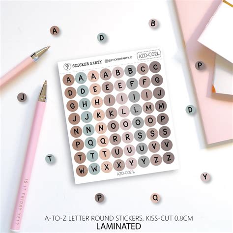 [sticker Party] Stiker Huruf Abjad Angka Estetik Coklat Letter Alphabet