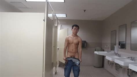 Asian Twink Strips Naked In Public Bathroom Thumbzilla