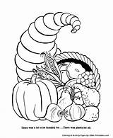 Thanksgiving First Coloring Pages Bible Printables History Harvest Pilgrims Horn Plenty Cornucopia sketch template