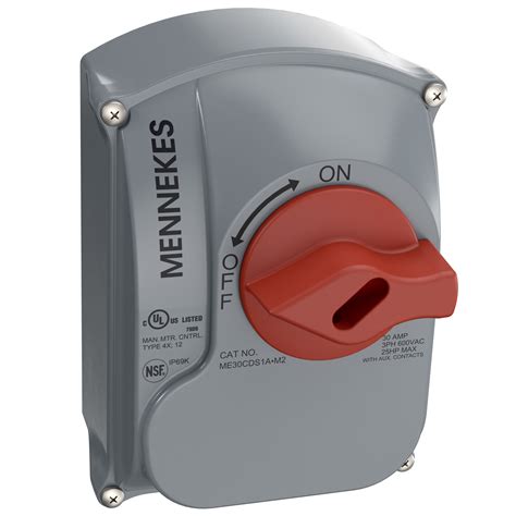 mennekes cds series    metallic curved top motor disconnect switch