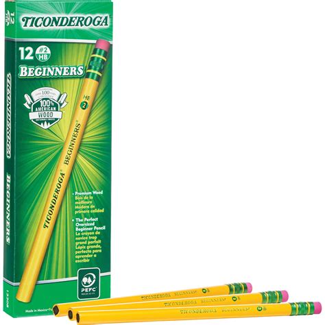ticonderoga beginners oversized pencils  latex  eraser