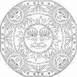 Mandala Celestial Dover Mandalas Sternzeichen Kreative sketch template