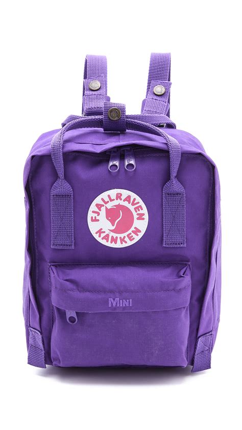 fjallraven kanken mini backpack graphite  purple lyst