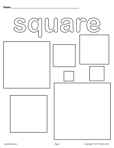 squares coloring page square shape worksheet supplyme