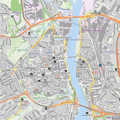 kaart maastricht stedenkaarten nederland vector map