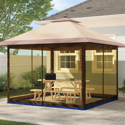 suntime fully enclosed canopy  ft    ft  aluminum pop  gazebo reviews wayfair