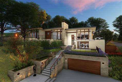 style small modern hillside house plans