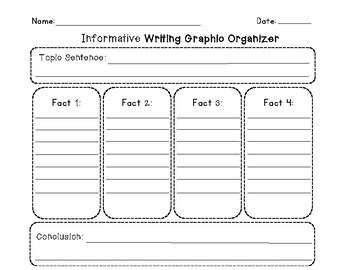 informative writing graphic organizer   facts  writing paper