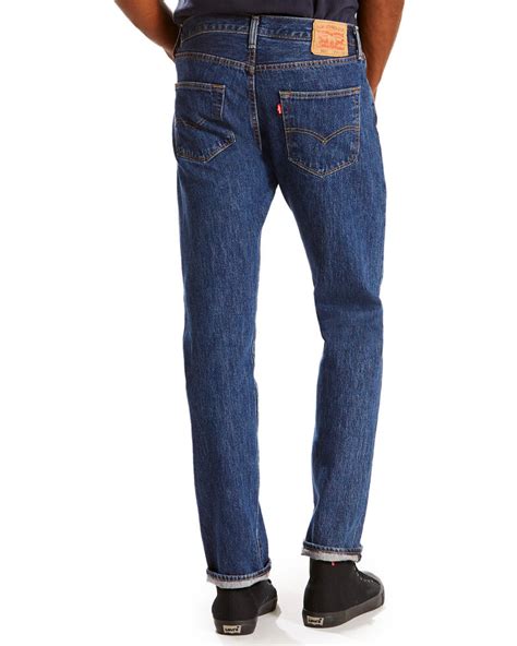 levi s men s dark blue 501 original jeans straight leg sheplers