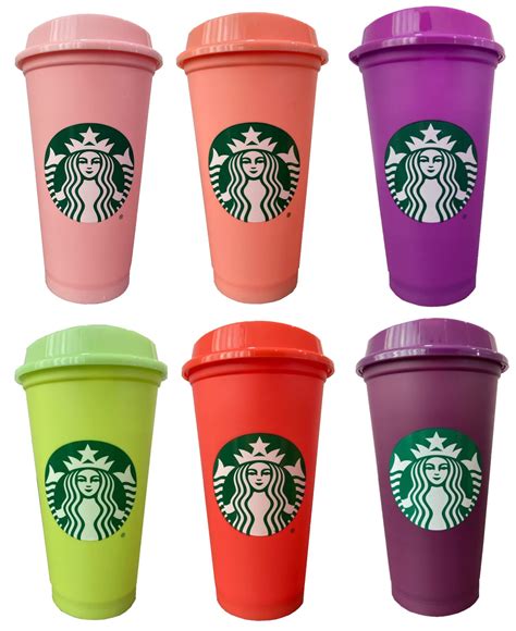 buy starbucksspring  color changing reusable  hot cups set  oz