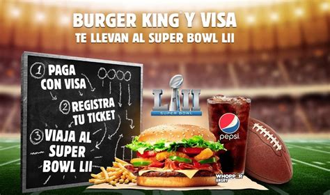 promocion burger king visa  nfl gana viaje al super bowl lii en