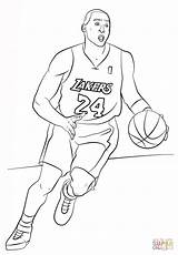 Coloring Kobe Bryant Pages Drawing Printable Nba Paper sketch template