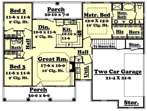 sq ft country ranch house plan  bed  bath garage house plans  story ranch house