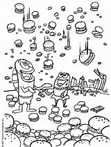 Krabby Raining Patties Patty Trickfilmfiguren Comic Sponge Malvorlage sketch template