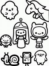 Coloring Pages Finn Adventure Time Chibi Jack Characters Jake Cartoon Cute Child Marceline Kids sketch template