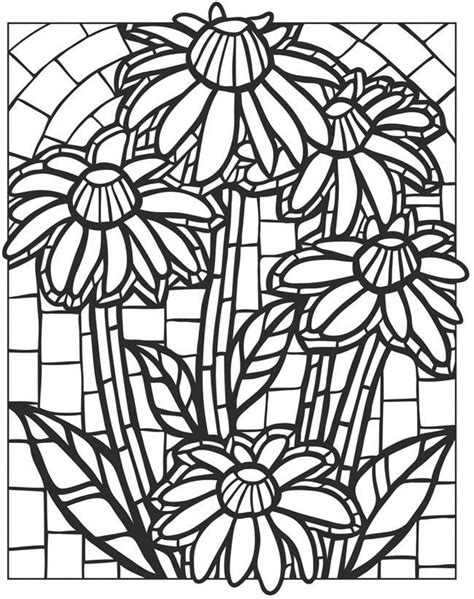 printable mosaic coloring pages creative haven floral mosaics coloring