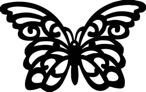 silhouette butterfly clipart black  white png pictures