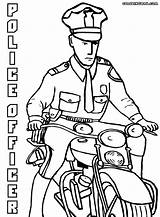 Police Coloring Officer Pages Officers Print Drawing Getdrawings Bike sketch template