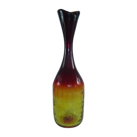 Mid Century Modern Amberina Glass Vase Chairish