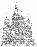 Cathedral Basilio Catedral Basil Basils Pintar Moscow sketch template
