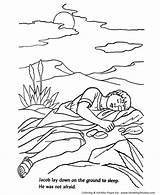 Coloring Pages Jacob Bible Story Ladder Sheets Kids Pillow Characters Jacobs Ground Character Sunday Stone School Slept Colouring Color Activity sketch template