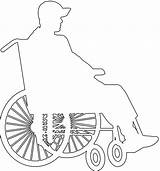 Wheelchair Silhouette Coloring Silhouettes Man Outline Pages Dots Drawing sketch template