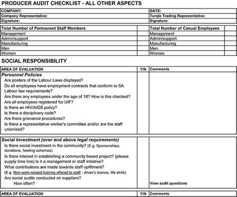 Supplier Audit Checklist Template Vendor Is On Make The Most Of Rfq