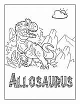 Coloring Allosaurus Dinosaur sketch template