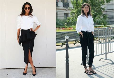 stylish ways  wear black  white work outfits women