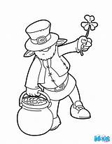 Leprechaun Olla Coloriage Chaudron Línea Saint sketch template