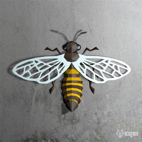 bee  papercraft template paper sculpture paper crafts bee printables