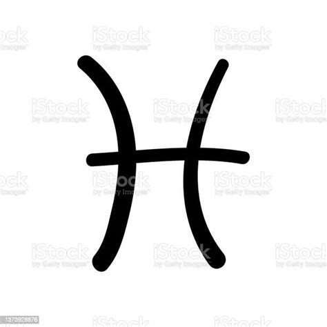 pisces zodiac sign astrological black symbol icon stock illustration