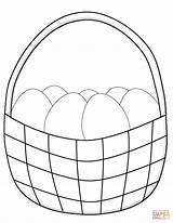 Easter Basket Coloring Eggs Pages Simple Printable Drawing Kids Crafts Paper sketch template
