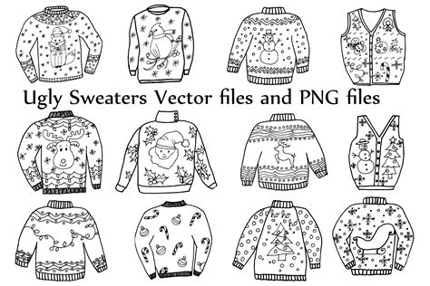 ugly sweater clipart  vector illustrations creative market