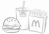 Coloring Food Brand Mcdonald Pages Logo Mcdonalds Printable Kids sketch template