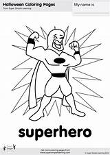 Superhero Coloring Simple Super sketch template
