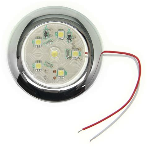 led utility light  diode sealed   clear  chrome snap  trim ring optronics rv