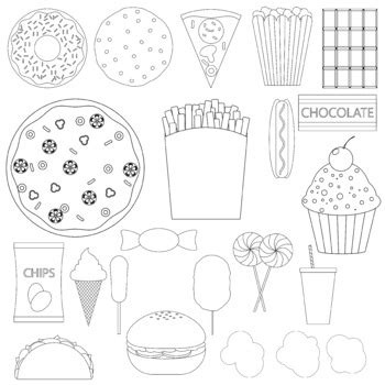 junk food clip art food  thinkingcaterpillars tpt