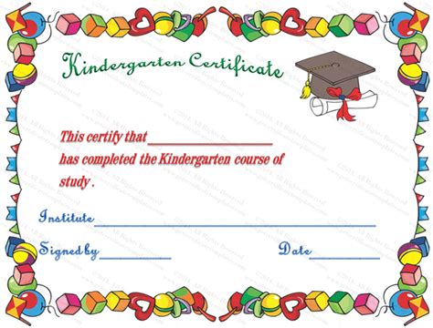 hats  kindergarten diploma certificate template